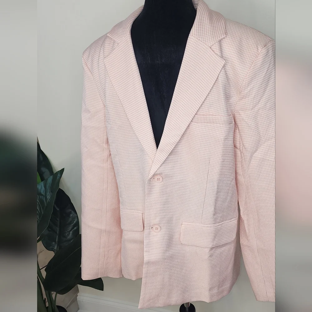 Boohooman SLIM SINGLE BREASTED DOGSTOOTH SUIT JACKET AND PANT SET